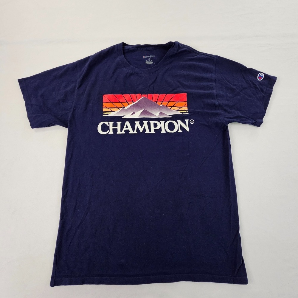 Champion Mountains Blue Short Sleeve T-Shirt Men's M